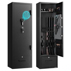 4 Gun Safe, Long Gun Cabinet for Rifles and Pistols, Quick Access Rifle Safe with 2 Ammo Slots, 2 Pistol Pockets & 2 Adjustable Racks 4 Gun Safe, Long Gun Cabinet for Rifles and Pistols, Quick Access Rifle Safe with 2 Ammo Slots, 2 Pistol Pockets & 2 Adjustable Racks